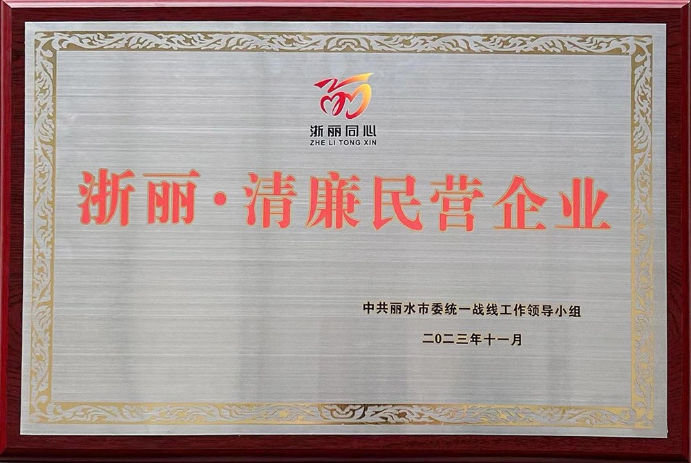 浙丽清廉民营企业证书